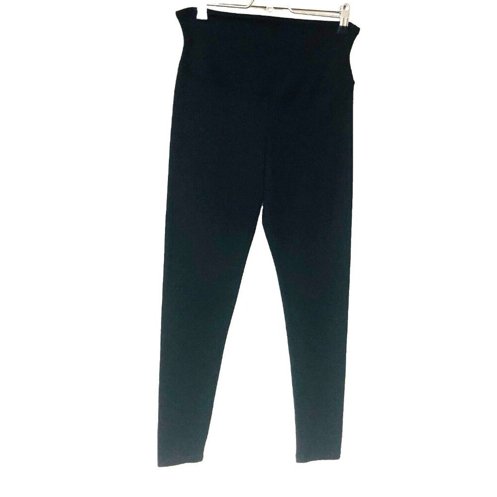 Yummie Tummie Compact Cotton Leggings Pants Women M Black Knit Shapewear‎ Gym